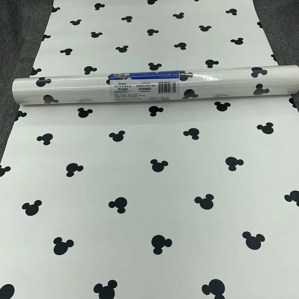 Vintage RARE Mickey Mouse Ears Wallpaper 20.5 Inches Wide X 32.8 feet Long.